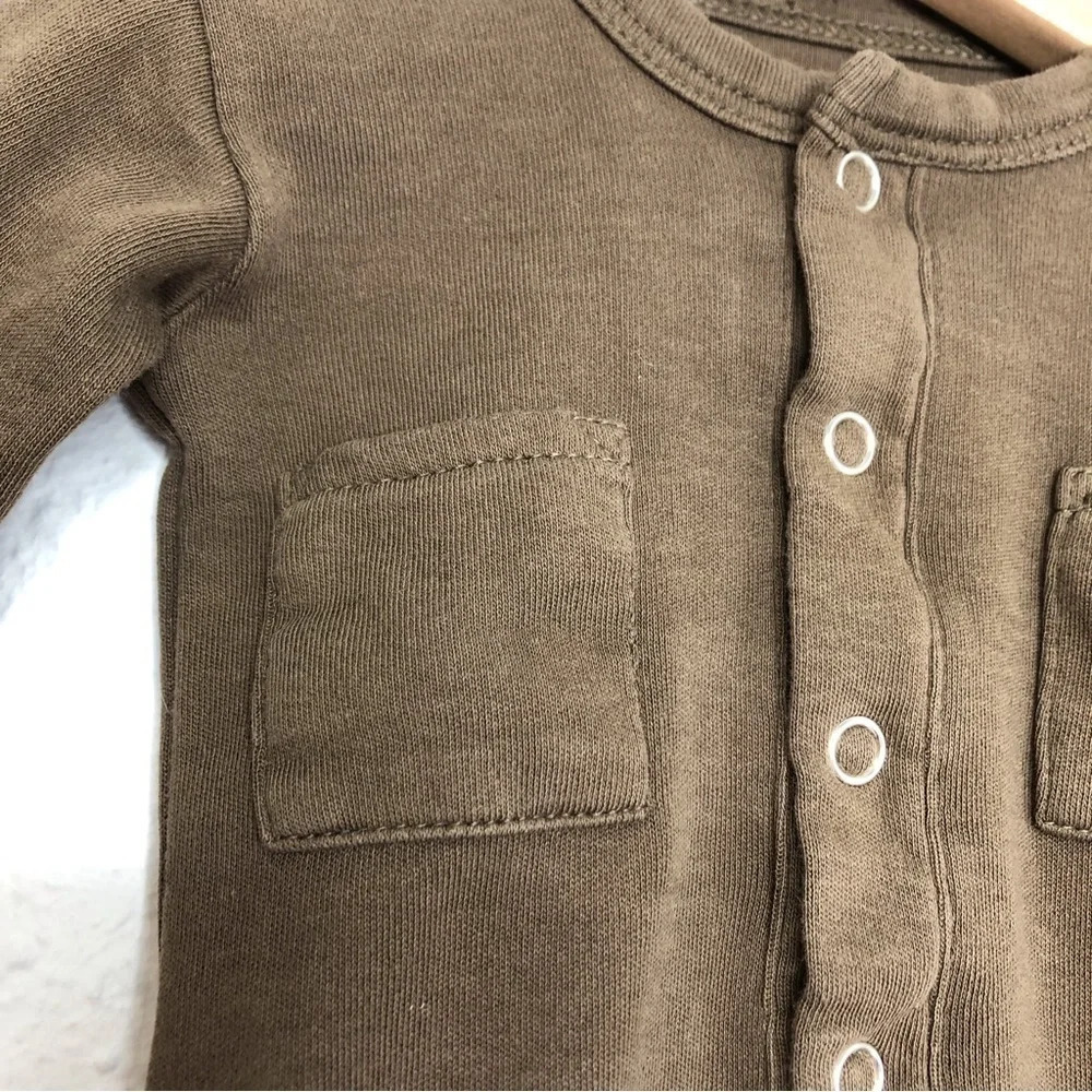 L'ovedBaby sleeping gown brown snap front gender neutral size 0-3 months - Picture 7 of 10